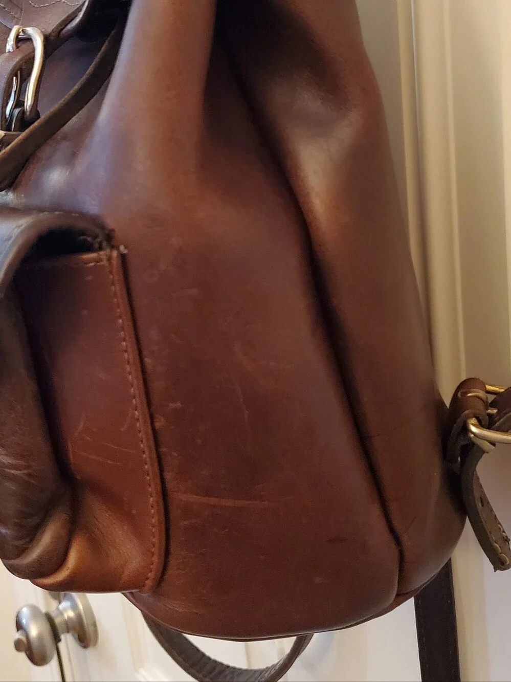 Vintage Leather Mini Backpack purse (like Roots) 90s witchy Whimsigoth y2k Biker